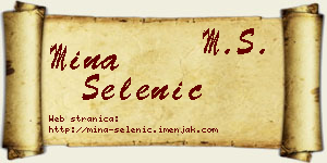 Mina Selenić vizit kartica